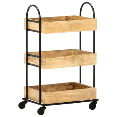 Obrázok produktu pre Kuchynský vozík 3-poschodový 46x30x76 cm Mango masívne drevo