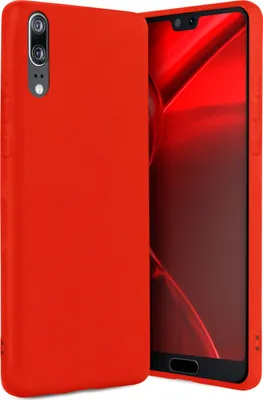 Produktbild von ONEFLOW® Slim Case kompatibel mit Huawei P20 - Hülle ultra dünn aus Silikon, Rot
