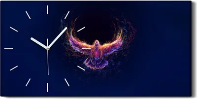 Produktbild von Leinwand Uhr Küche Wohnzimmer Bild 60x30 Gemälde Abstrakte Tier Vogel Kunst - weiße Hände