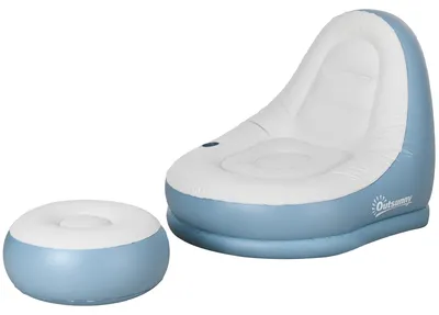 Produktbild von Outsunny Aufblasbares Sofa, Aufblasbarer Sessel mit Fußhocker, Becherhalter