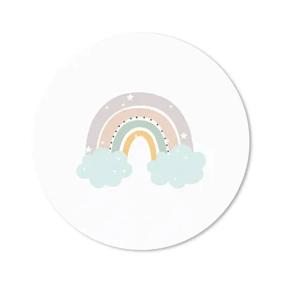 Produktbild von MuchoWow® Mauspad Mousepad Regenbogen - Sterne - Punkte - Wolken - Kinder 20x20 cm - Mousepads - Maus Mat - Pad - Mausunterlage - Schreibtischmatte