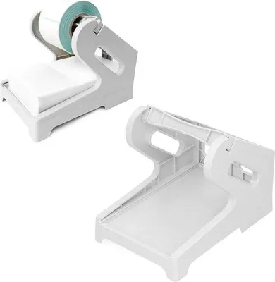 Produktbild von Labelhalter für Rollen - unendliche Etiketten - Desktop-Label-Druckerzubehör - Desktop-Thermounterdrucker - Labelhalter weiß - 19 x 13 x 15 cm
