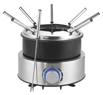 Produktbild von KitchenChef KS.FOND8800IX, 1,8 l, Schwarz, Edelstahl, 8 Person(en), Rund, Edelstahl, Edelstahl