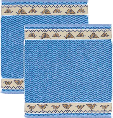Produktbild von Kracht Frottier-Geschirrtuch 2er-Pack blau 50x50 cm