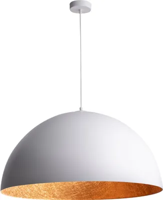 Obrázok produktu pre Dekoratívne závesné svietidlo bielo-medené s okrúhlou kupolou 90 cm do obývačky nad stôl Sfera 1xE27 15W Sigma Lighting