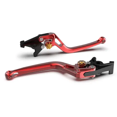 Produktbild von Kupplungshebel LSL BOW L29 mit ABE für Yamaha FZS Fazer S, Suzuki DL V-Strom XJ Diversion YZF R 125 - 1100 ccm Bj. 1989 - 2011, Farbe Hebel:rot, Farbe Versteller:gold