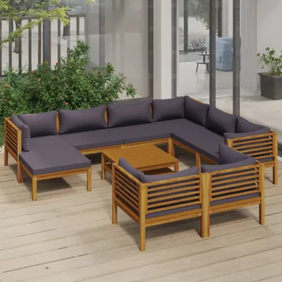 Zdjęcie produktu dla Maison Exclusive – 10-częściowy zestaw ogrodowy z poduszkami, wykonany z litego drewna akacjowego