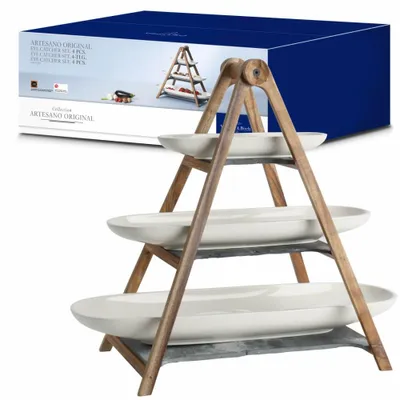 Obrázok produktu pre Villeroy & Boch 1041309031, Servírovací stojan, Porcelán, Tablet, Biela, Drevo, Oválny, 5,9 kg, 4 kusov