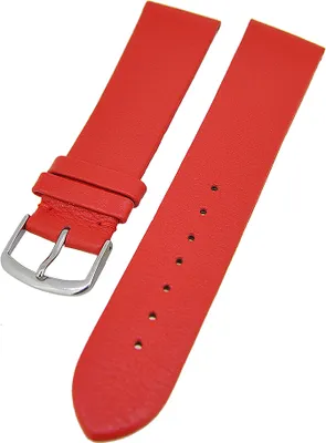 Produktbild von Uhrenarmband weiches Kalbslederband Rot ohne Naht 22mm