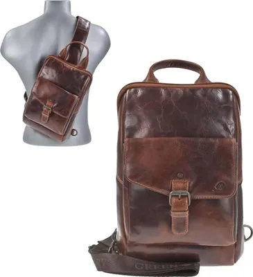 Zdjęcie produktu dla Greenburry Rugged CrossOverBag Leather 21x32 cm brązowy