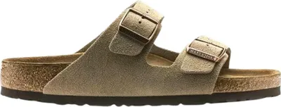 Produktbild von Kaufen Sie die Birkenstock Arizona Taupe bei Kicksshop. Bequeme beige Uni-Sandale mit dem legendären Birkenstock-Fußbett.