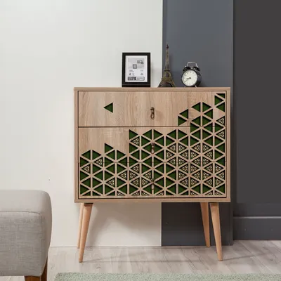 Produktbild von Skye Decor, Trio - 121, Kommode, Sonoma-Eiche, 100 % MELAMINBESCHICHTETE SPANPLATTEN, 80 x 40 x 90 cm