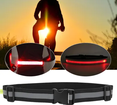 Obrázek produktu pro LED elastický pás, svítící ve tmě, pro sport, běh, cyklistiku, reflexní bezpečnostní oblečení, černý