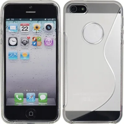 Produktbild von PhoneNatic Case kompatibel mit Apple iPhone 5 / 5s / SE - clear Silikon Hülle S-Style Logo + 2 Schutzfolien
