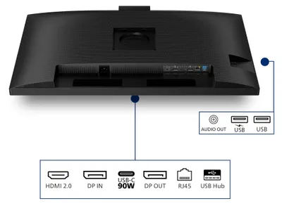 Obrázok produktu pre Philips 3000 series 32B2U3601H/00, 80 cm (31.5"), 2560 x 1440 px, Quad HD, LCD, 4 ms, Čierna