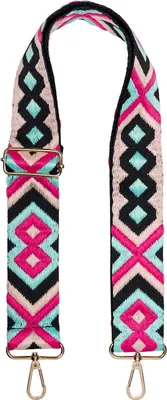 Produktbild von styleBREAKER Taschen Schulterriemen verstellbar mit buntem Ethno Muster, Wechsel Taschengurt, Karabiner, Handyband 02013024