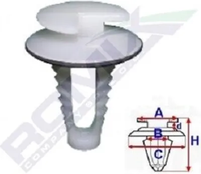 Obrázek produktu pro ROMIX Clip C50868 pro FORD Fiesta Mk6 Hatchback (JA8 JR8) S-MAX (WA6) KA (RU8)