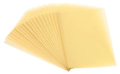 Obrázek produktu pro 100 listů pergamenového papíru, rozměr 10x15 cm - Papír vhodný k potisku, průsvitný - Zlaté barvy
