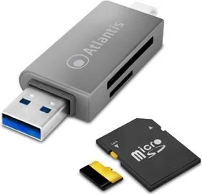 Zdjęcie produktu dla Atlantis Land P005-CR32, MMC, MicroSD (TransFlash), MicroSDHC, MicroSDXC, RS-MMC, SD, SDHC, SDXC, Czarny, Aluminium, USB 3.2 Gen 1 (3.1 Gen 1)