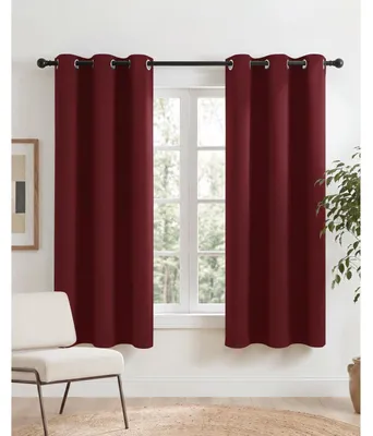 Immagine prodotto di Tende oscuranti termiche, ideali per l'inverno, colore rosso, dimensioni 158 x 106 cm (confezione da 2)