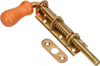 Produktbild von KOTARBAU® Federriegel 150 mm Bolzenriegel Türriegel Grendelriegel Verzinkt Rostfrei Holzgriff Wetterfest Mit Federung Torriegel