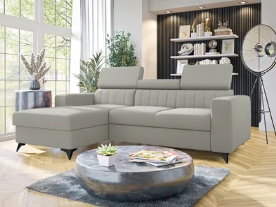 Obrázok produktu pre Rohová sedačka na každodenné spanie KINU - šedá, ľavý roh