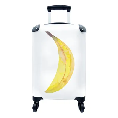 Produktbild von MuchoWow® Koffer Handgepäck Trolley Rollkoffer Kleine Reisekoffer mit 4 Rollen - Banane - Obst - Aquarell - Cabin Size < 55x40x23 cm & 55x40x20 cm - Fotokoffer - Kabinenkoffer - Boardgepäck - Reise-Box - Reisekoffer - Reisegepäck - Koffer mit Bild - Trolley für Kinder