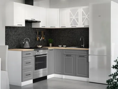 Obrázek produktu pro Rohová kuchyňská linka ASTRID 190x170cm - Bílá + popel