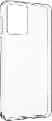 A clear, side-view product shot of a transparent phone case on a white background.