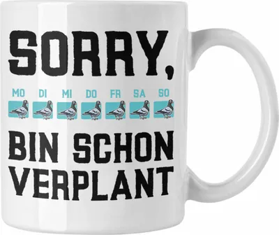 Produktbild von Trendation - Taubenzüchter Geschenkidee Tasse mit Spruch Taubenbesitzer Geschenk Taubenliebhaber (Weiß)