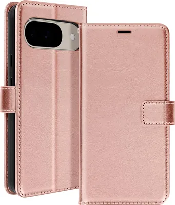 Produktbild von Mayaxess, Google Pixel 9 / 9 Pro Wallet Case Standfunktion mit Handschlaufe, Champagnerrosa