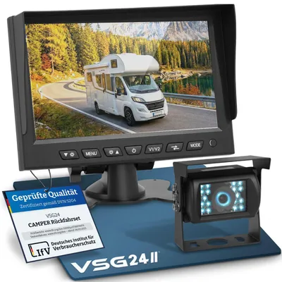 Immagine prodotto di set di telecamere di retromarcia da 7" CAMPER | camper 120° nero RVS-24100