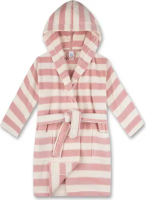 Produktbild von Sanetta Mädchen Bademantel - Bademode, Baumwolle, Kapuze, Tasche, Streifen Rosa/Weiß 128