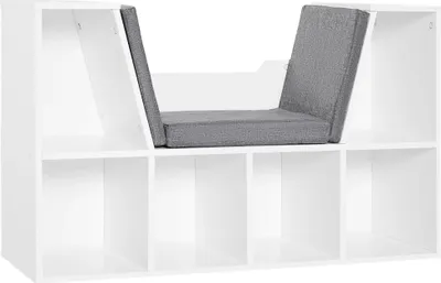 Image de Bibliothèque avec siège - Étagère à 6 cubes - Étagère à chaussures pour enfants et rangement - Montage nécessaire
