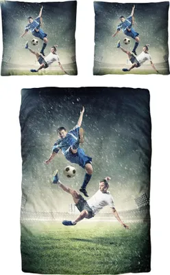 Produktbild von Traumschloss Renforcé Bettwäsche - Fussball Duell 155 x 220 cm Fussball Duell