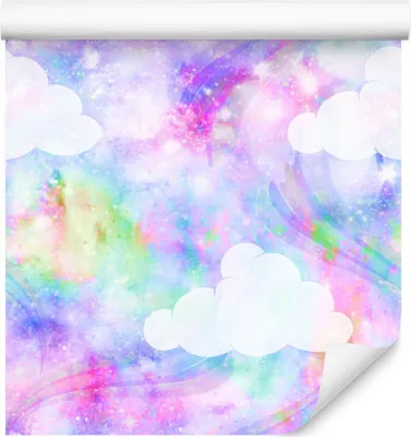 Immagine prodotto di 10m VLIES WALLPAPER rotolo asilo nido cielo nuvole stelle arcobaleno XXL