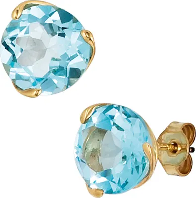 Produktbild von JOBO Ohrstecker 585 Gold Gelbgold 2 Blautopase Ohrringe