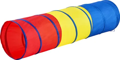 Produktbild von SucceBuy Kinder-Spieltunnelzelt für Kleinkinder, farbenfrohes Pop-Up-Kriechtunnel-Spielzeug für Babys und Haustiere, zusammenklappbares Geschenk für drinnen und draußen für Jungen und Mädchen, Rot/Gelb/Blau Mehrfarbig