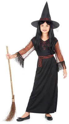Immagine prodotto di Costume da strega impertinente per bambini nero-arancio - 134/140 (10-12 anni)