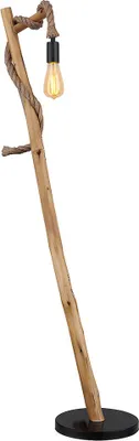 Produktbild von Beistellleuchte, Holz, braun, schwarz, Hanfseil, H 150 cm