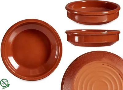 Produktbild von 6-tlg. Set Cazuelas Vintage ofenfest Ø 10 cm -  Mediterrane Tonschalen - Mit hochwertiger Handarbeit veredelt -  Schalen für Tapas - Creme Brülèe