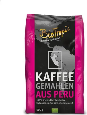 Produktbild von Röstkaffee Peru gemahlen 500g