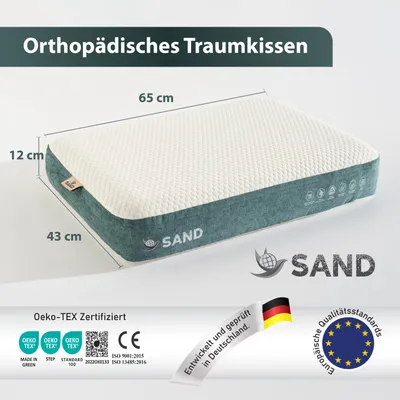 Produktbild von Orthopädisches Visco Nackenstützkissen ergonomisches Memory Foam Kopfkissen, atmungsaktiv, Bezug waschbar 40 °C