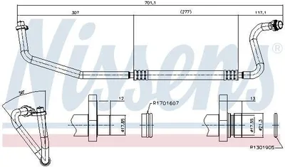Produktbild von NISSENS Niederdruckleitung Klimaanlage Hochdruckleitung 849360 passend für MERCEDES-BENZ CITAN Kasten (415) Aluminium