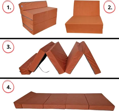 Image de Fauteuil matelas pliant avec dossier 195x70x10 cm - 1333, portable, confortable, pratique, idéal voyage, camping et invités