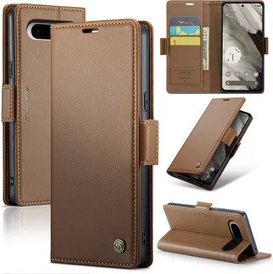 Produktbild von Google Pixel 8 Hülle, Leder Brieftasche Kartenfach Schutzhülle mit Standfunktion für Google Pixel 8 Braun