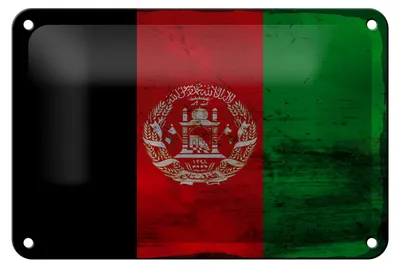 Produktbild von Blechschild Flagge Afghanistans 18x12cm Afghanistan Rost