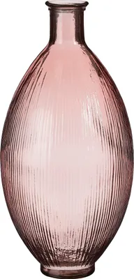 Image de Mica Decorations Bouteille de verre Firenza - H59 x Ø29 cm - Verre recyclé - Rose clair