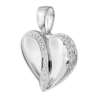 Produktbild von MATERIA 925 Sterling Silber Damen Anhänger Herz mit 6 Zirkonia rhodiniert inklusive Box #KA-159