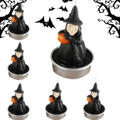 Productafbeelding van Set van 6 Pompoen Kaarsen voor Halloween Decoratie